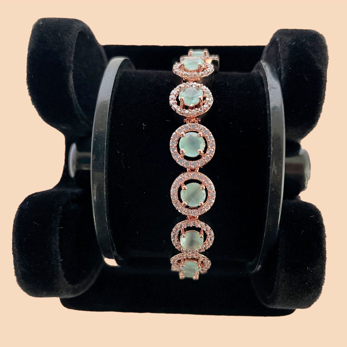 Bracelet with Green Round Stones